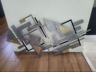 Brutalist Mid century modern abstract geometric wall sculpture