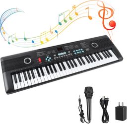61 Key Keyboard Piano with Built-in Speaker and Microphone