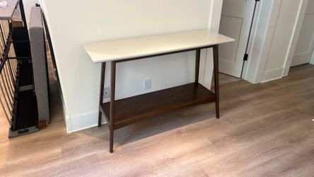 All wood - modern console living table like new