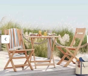 Ferron Wood Outdoor Portable Sport Chairs  Natural