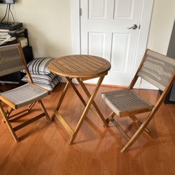 Wood Patio 3 Piece Outdoor Furniture Set