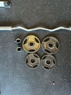 Curl bar and weights