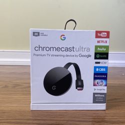 NEW!! Chrome cast ULTRA TV streaming device by Google
