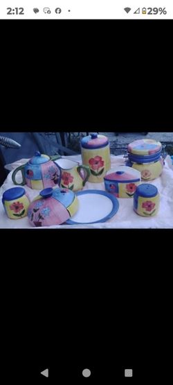 Lovely Vintage Sap Trading of Inc California colorful ceramic dining  set