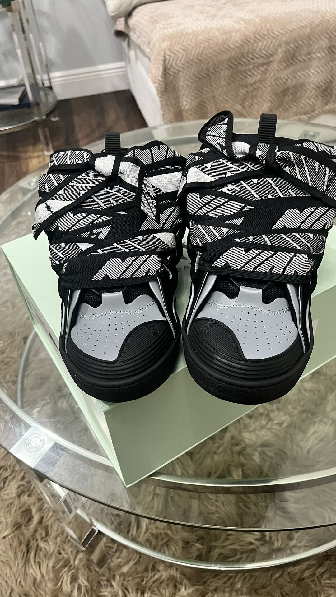 Lanvin Curb sneaker black reflective size 10 brand new