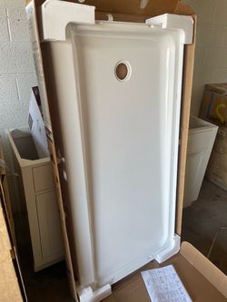 Ensemble 60 x 30 Alcove Shower Pan Base with Left Drain in White