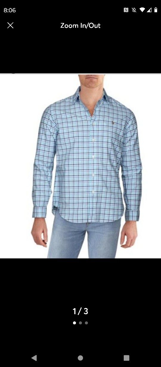 Ralph Lauren Mens Classic Fit Check Print Button-Down Shirt - Size M 