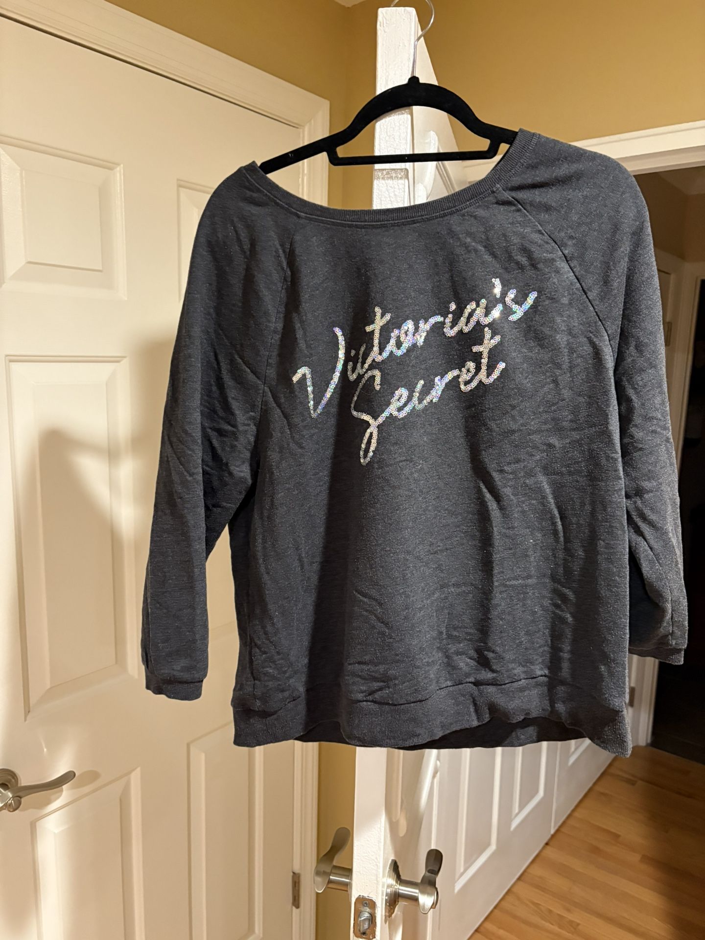 Victoria’s Secret Charcoal Grey Sequence Sweatshirt