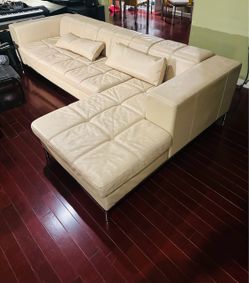 Real soft leather L shape couch high quality