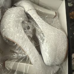 White Heel Shoes Like New