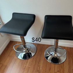 Set of 2 Black Bar Stools – $50