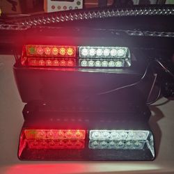 2pc 9inch Led Dash Light White And Red