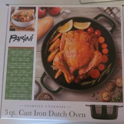 New Parini 3 Qt. Enameled Cast Iron Dutch Oven - Versatile & Durable Cookware