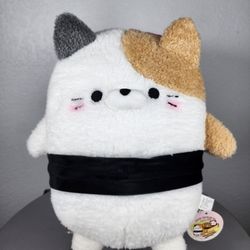 14" Takashoji Calico Cat Tuna Nigiri Sushi Plush