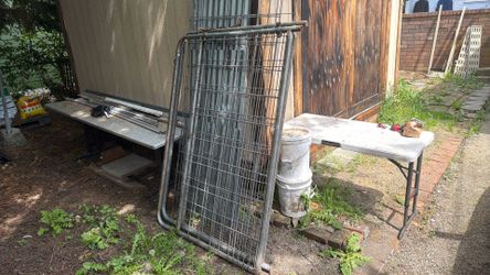 Metal gate with hardware 138 inch opening