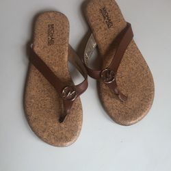 Girls Michael Kors Flip Flops Size 13 Brown 
