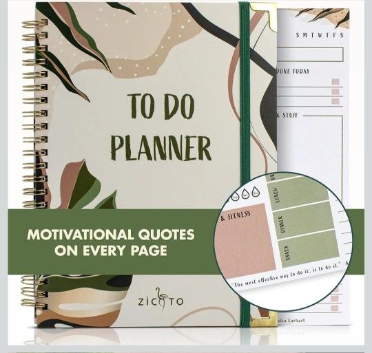 Beautiful To Do List Notebook - Aesthetic Daily Planner to Easily Organize Your Tasks And Boost Productivity - Stylish Undated Planner And School or O