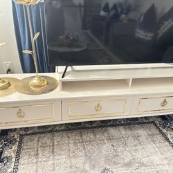 Elegant Gold And Cream tv Stand 