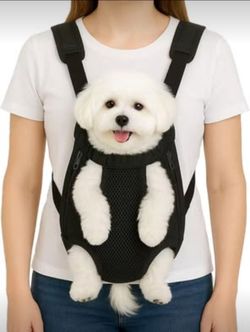 Dog Backpack Carrier, Adjustable, Small 2-5 lb. Black NEW