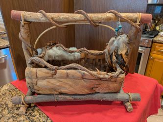 Native American Wood Twig "Hand Made" Large Basket "Great Piece / Decor"