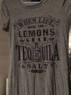 Gray Tequila Graphic T-Shirt
