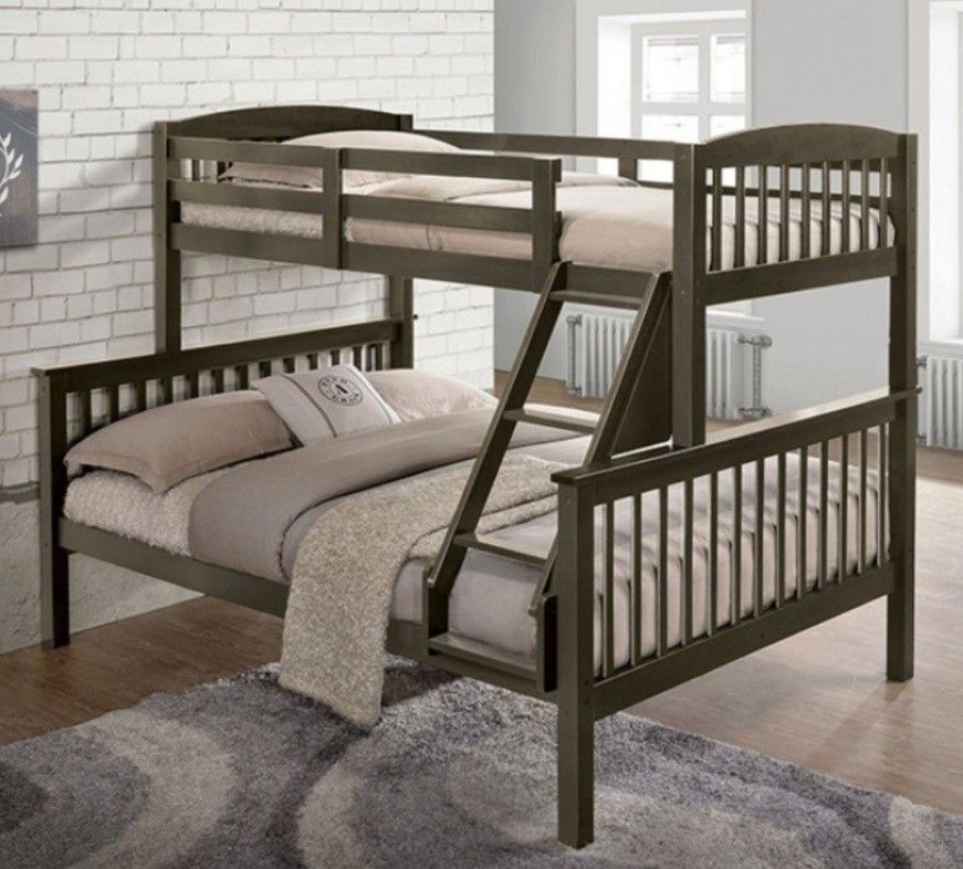 Brand New Grey Twin Over Full Bunk Bed
