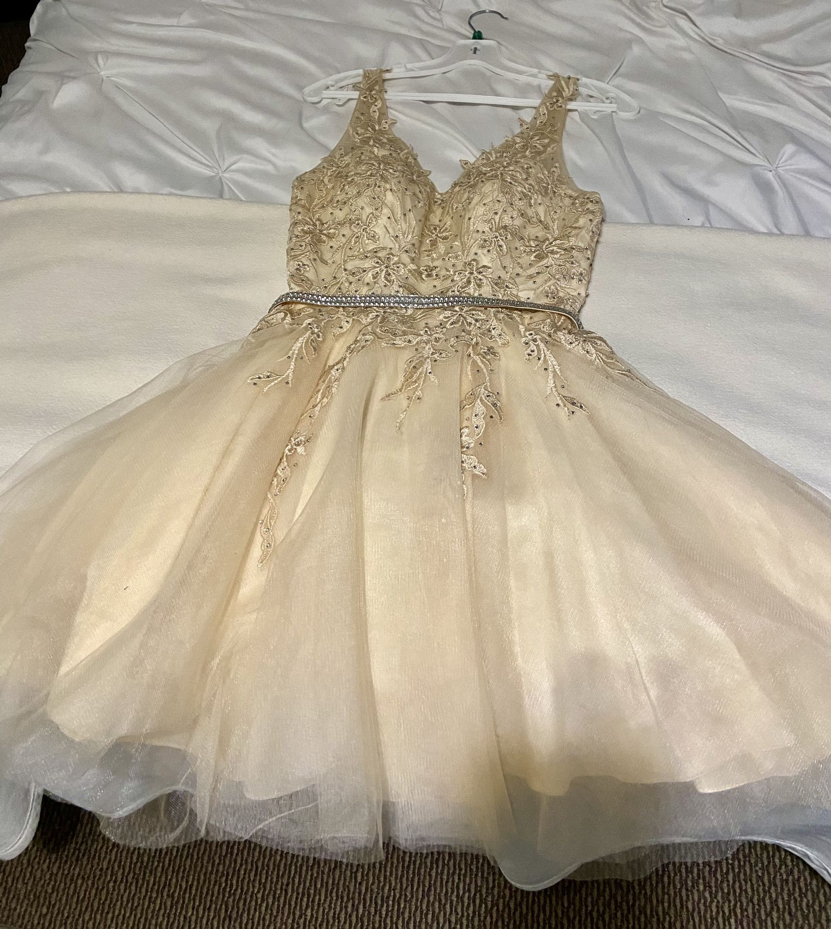 green emerald velvet dress Dancing Queen 1830 Long Quinceanera Dress Gold / 2XLarge main image 0