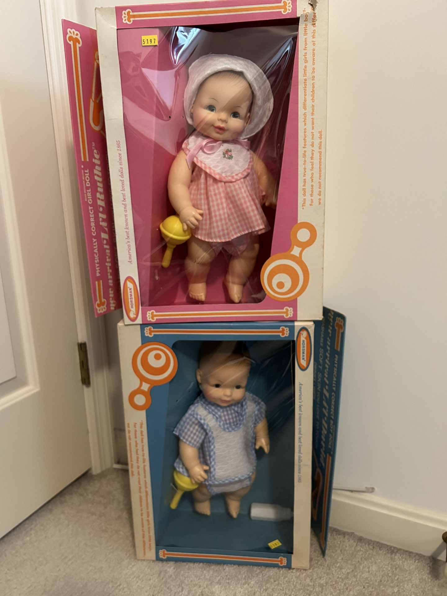 Horseman Litl’ Ruthie and David Dolls In Original Boxes