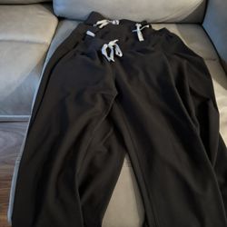 Figs Women’s Petite black Scrub Pants Livingston High Waisted XS