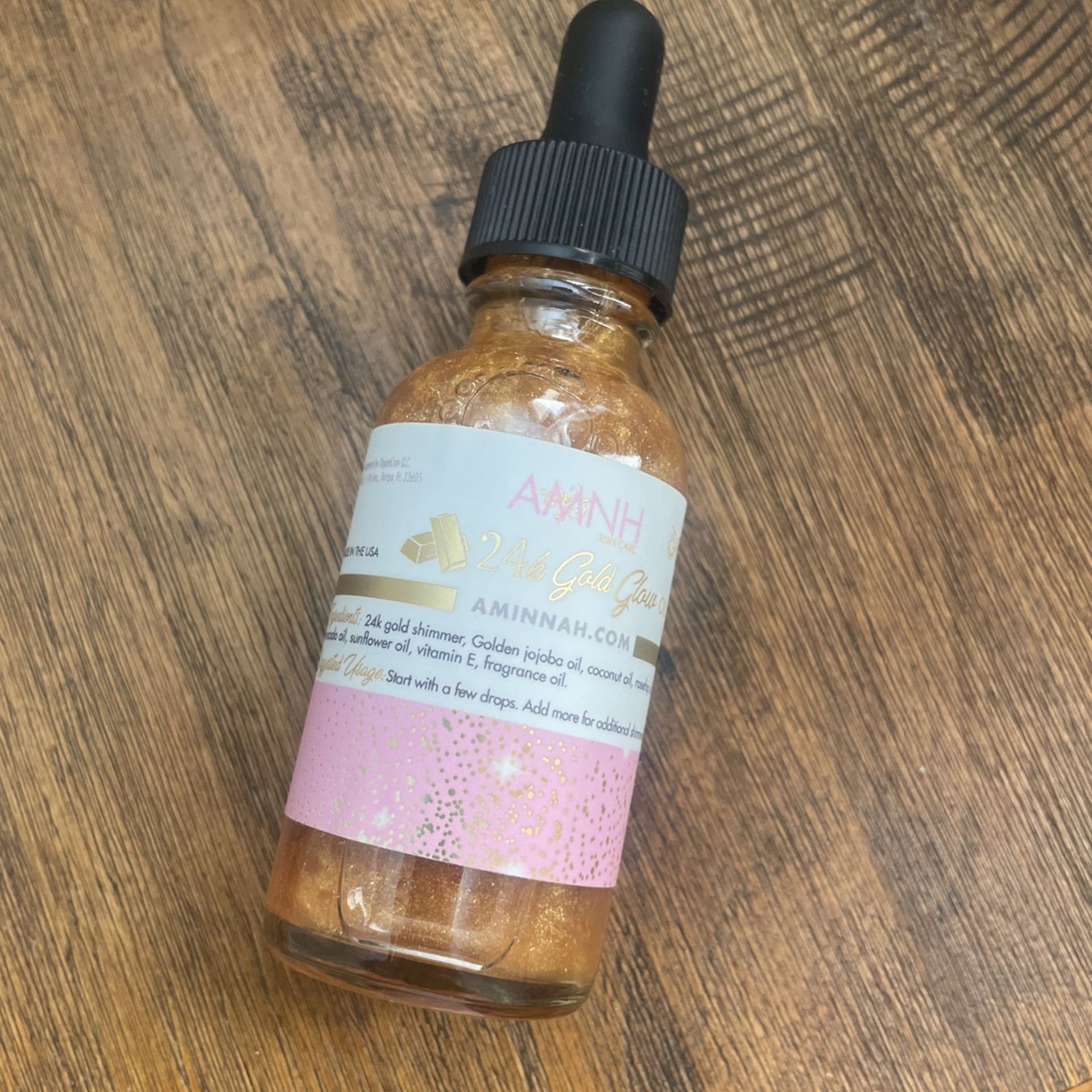 AMNH skincare 24k Gold Glow Oil Aminnah