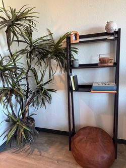 Espresso Ladder Bookshelf 3-Tier