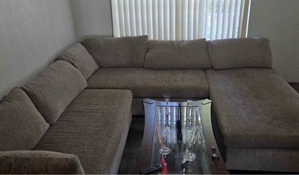 Grey sectional couch