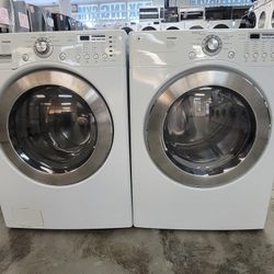 LG Front Loading Washer And Stackable Gas Dryer Set 