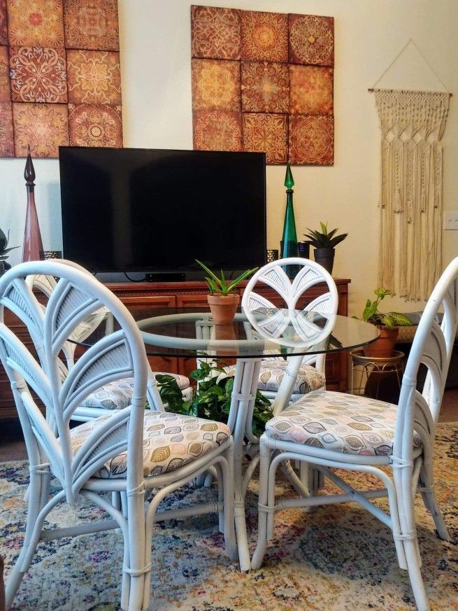 Vintage Bamboo Table and Chairs