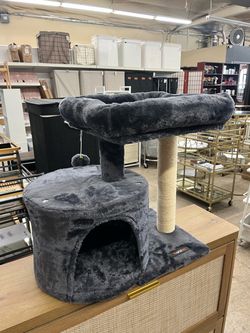 Feandrea SmallCat Tree Cat Tower Kittens Condo - Smoky Gray