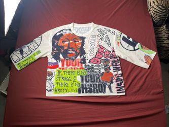 Y2K Cropped T Shirt Mid Long Sleeve Men Women Hip Hop Graffiti Style Graphic