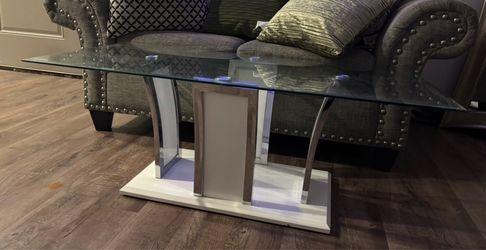 Glass coffee table