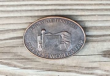 Vintage "The 1982 World's Fair" Knoxville, TN. Copper/Metal Belt Buckle