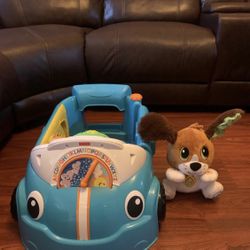 Fisher-Price Laugh Learn Crawl Around Car and plush puppy
