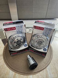 New Delta H2Okinetic  5- Spray Chrome Showerhead – Plus 1 Basic Shower Head