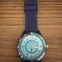 Nautica N83 NAPSPP03 Men’s Blue Dial Quartz Watch – Nautical Flag Style – Nice Used Condition 