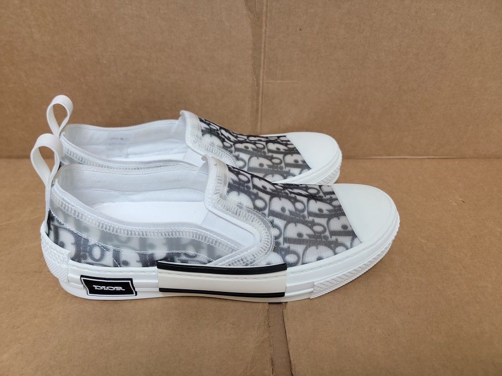 Dior B23 Slip On Oblique Transparent Trainers Black White Size 40 Us 7