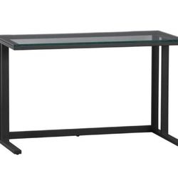 Crate & Barrel Glass Desk (Pilsen Graphite)