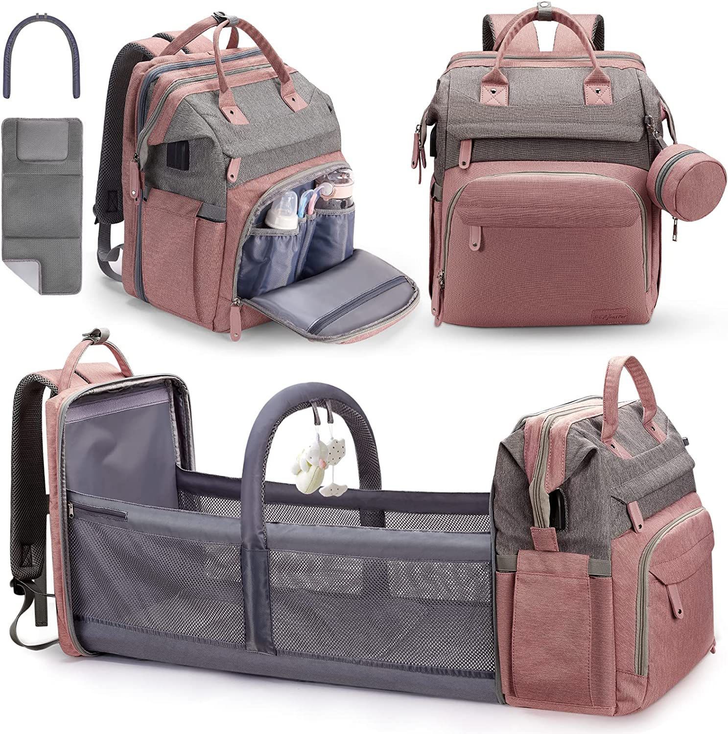 Baby Diaper Bag Backpack with Portable Changing Station & Usb port