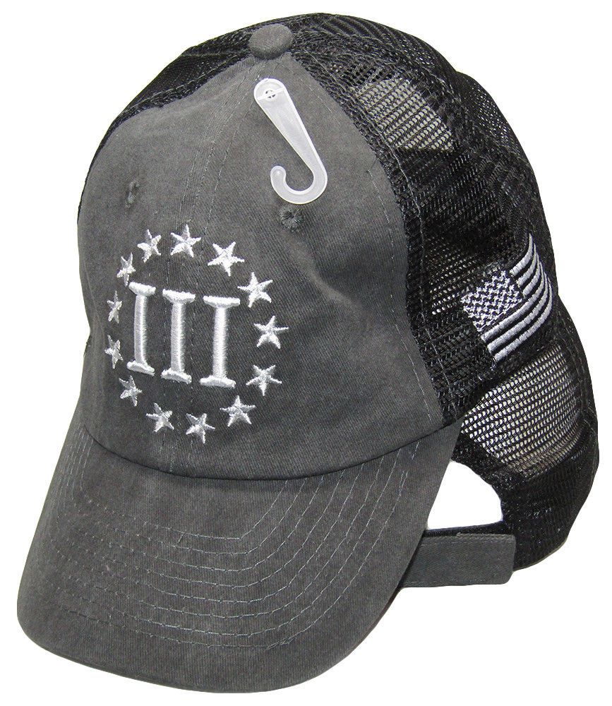 Nyberg 3 Percenters Charcoal Washed Mesh Cap