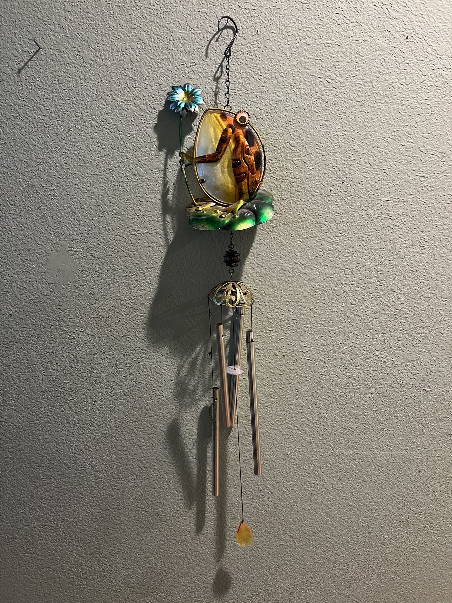 Metal Frog Wind Chime 34” H