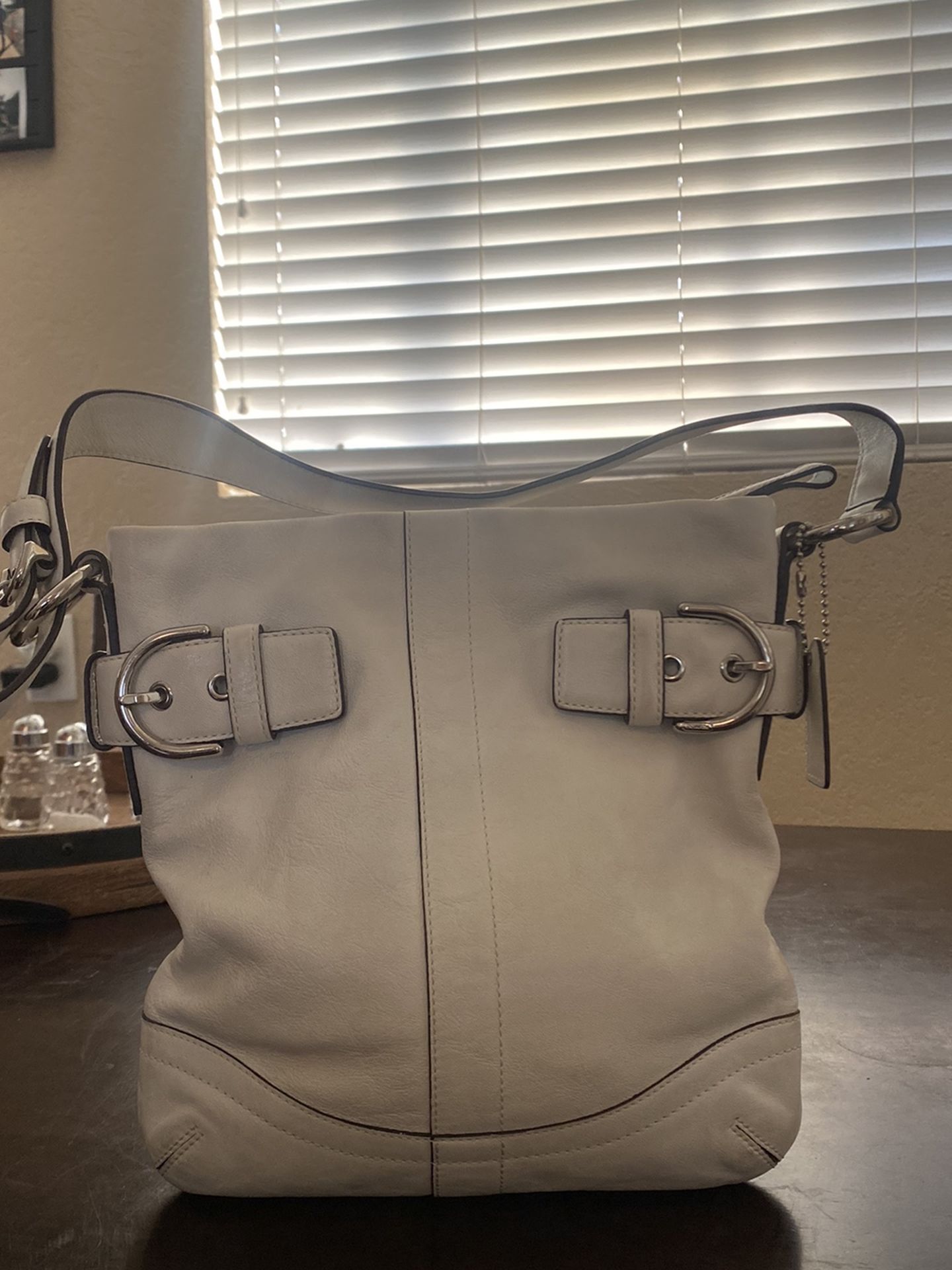 White Leather Coach Purse