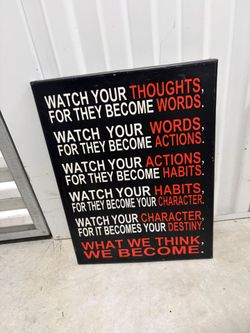 Motivational Quote Canvas Art Watch Your Thoughts