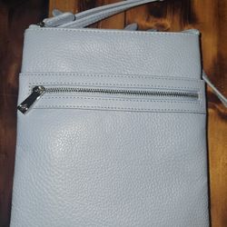 Giani Bernini Genuine Leather Crossbody - Light Blue