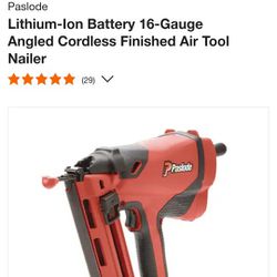 Cordless Nailer(New) with Lithium-Ion Battery 16-Gauge Angled  Finished Air Tool Nailer (Paslode)